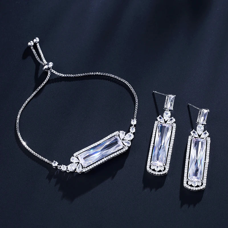 RAKOL SP3059 Middle East Brass Women Set Jewelry Zircon Bangle and Ring Set Good Vibrations