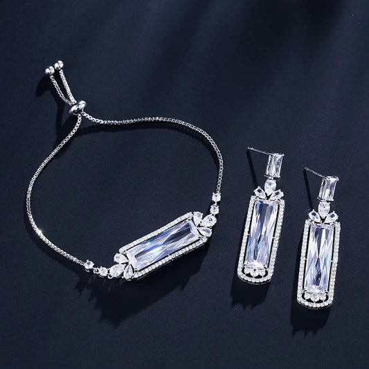 RAKOL SP3059 Middle East Brass Women Set Jewelry Zircon Bangle and Ring Set Good Vibrations
