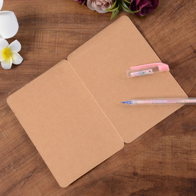 DIY Handmade Invitation Card 10PCS Blank Kraft Paper Gift Bouquet Message Card Folding Greeting Card For Festival Birthday Decor Good Vibrations