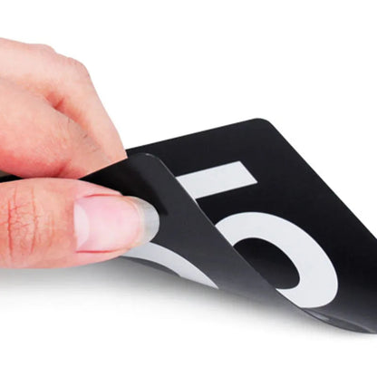 1- 100 Wedding Table Numbers Seat Cards Plastic Double White Black Table Number Signs Durable Square Restaurant Cafe Bar Utensil Good Vibrations