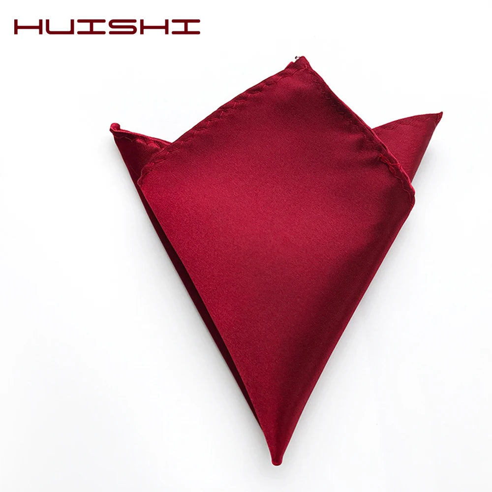 HUISHI Solid Handkerchief Vintage Fashion Party Pocket Hanky For Suit Men's Handkerchief Groomsmen Pocket Square Hanker Good Vibrations
