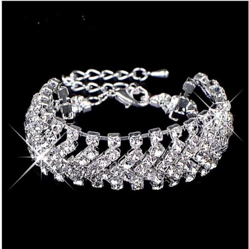 women's Bracelet Elegant Rhinestone Crystal Chain Female Jewelry Accessories Good Vibrations