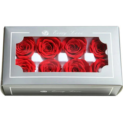 YO CHO 8PCS/Box A Eternal Rose Flower 4-5cm Preserved Fresh Flower Rose Valentine's Day Gift Wedding Thanksgiving Eternal Flower Good Vibrations