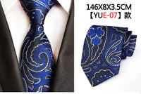 Ricnais New Design Mens Tie Luxury Man Floral Paisley Neckties Hombre 8 cm Gravata Tie Classic Business Casual Tie For Wedding Good Vibrations