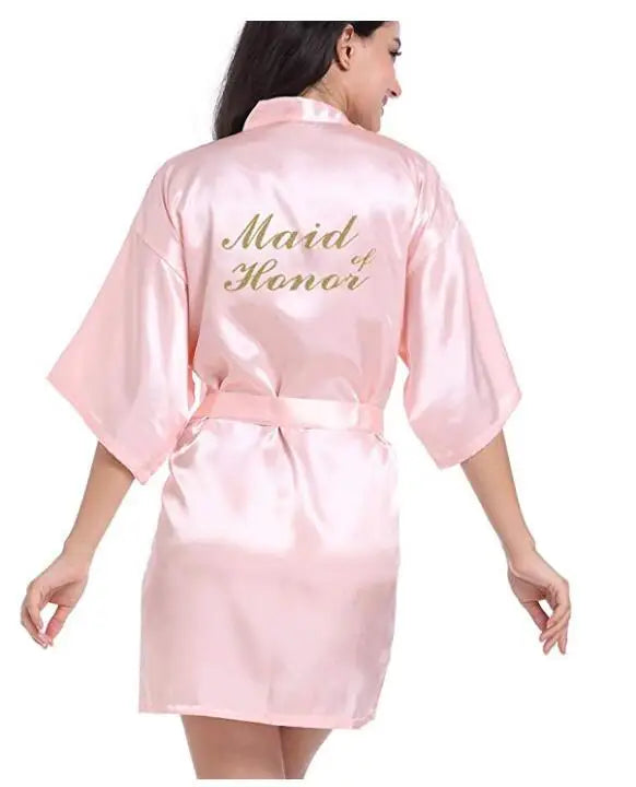 2019 New Bridesmaid Robes Robes Bridal Robes Light Pink Satin Robe Bridesmaid Robes Wedding Good Vibrations
