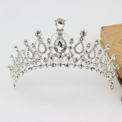 Luxury Crystal Wedding Bridal Jewelry Sets Women/Girl Gold Color Tiara/Crown Earrings Choker Necklace Bride Jewelry Set Good Vibrations Adult Super Store