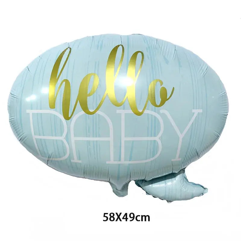 1pcs 58*49cm Hello Baby Balloons Foil Balloons Baby Boy Girl Happy Wedding Birthday Party Decorations Baby Shower Toy globos Good Vibrations