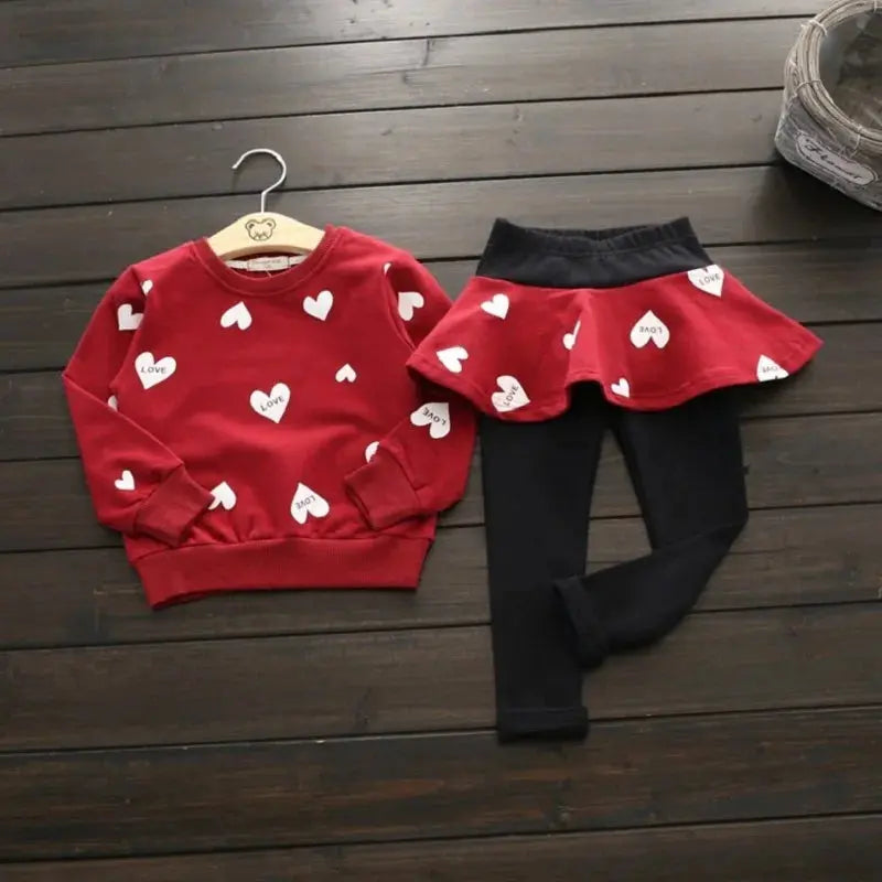 Toddler Girls Clothing Sets Autumn spring Children Girls Clothes T Shirt Skirt Legging Pants Outfits Kids Girls Sport Suit Good Vibrations