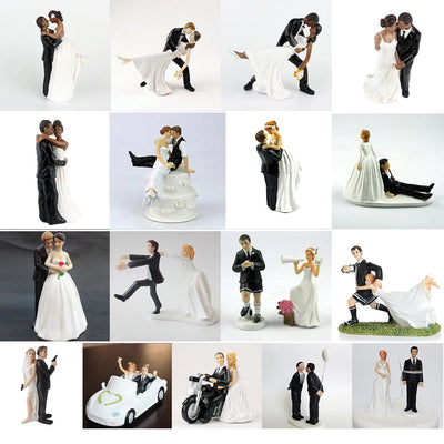 2025 Cake Toppers Dolls Bride and Groom Figurines Funny Wedding Cake Toppers Stand Topper Decoration Supplies Marry Figurine