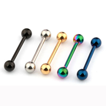 2 Pcs Tongue Piercing Titanium Plated Piercing Tongue Rings Bars Girls 14G Tongue Piercing Industrial Barbells Quality Body Ring Good Vibrations