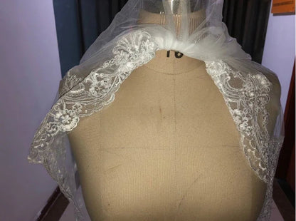 Morili New Style White Ivory 3 Meters Long Bridal Accessory One Layer Lace Wedding Veils with Comb MVA364 Good Vibrations