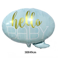 1pcs 58*49cm Hello Baby Balloons Foil Balloons Baby Boy Girl Happy Wedding Birthday Party Decorations Baby Shower Toy globos Good Vibrations