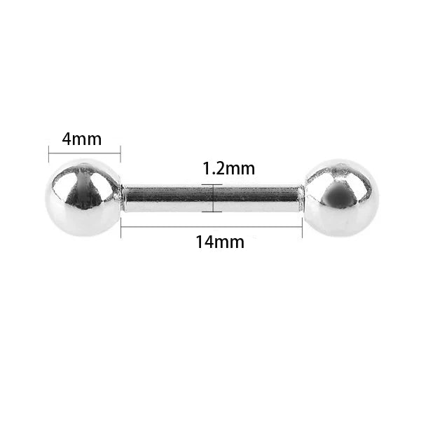 2 Pcs Tongue Piercing Titanium Plated Piercing Tongue Rings Bars Girls 14G Tongue Piercing Industrial Barbells Quality Body Ring Good Vibrations