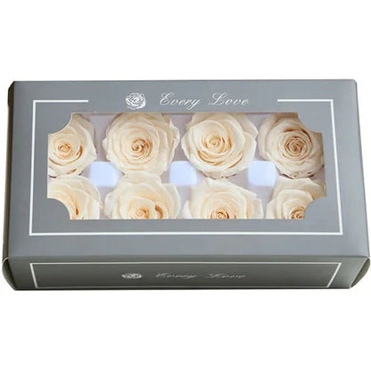YO CHO 8PCS/Box A Eternal Rose Flower 4-5cm Preserved Fresh Flower Rose Valentine's Day Gift Wedding Thanksgiving Eternal Flower Good Vibrations