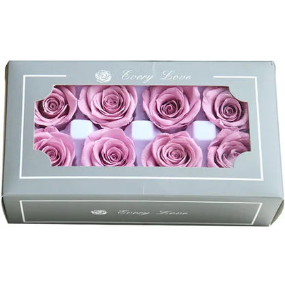 YO CHO 8PCS/Box A Eternal Rose Flower 4-5cm Preserved Fresh Flower Rose Valentine's Day Gift Wedding Thanksgiving Eternal Flower Good Vibrations
