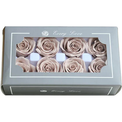 YO CHO 8PCS/Box A Eternal Rose Flower 4-5cm Preserved Fresh Flower Rose Valentine's Day Gift Wedding Thanksgiving Eternal Flower Good Vibrations