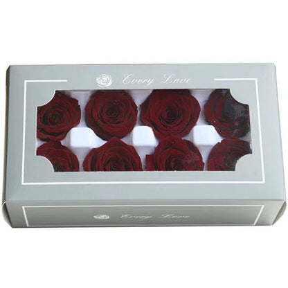 YO CHO 8PCS/Box A Eternal Rose Flower 4-5cm Preserved Fresh Flower Rose Valentine's Day Gift Wedding Thanksgiving Eternal Flower Good Vibrations