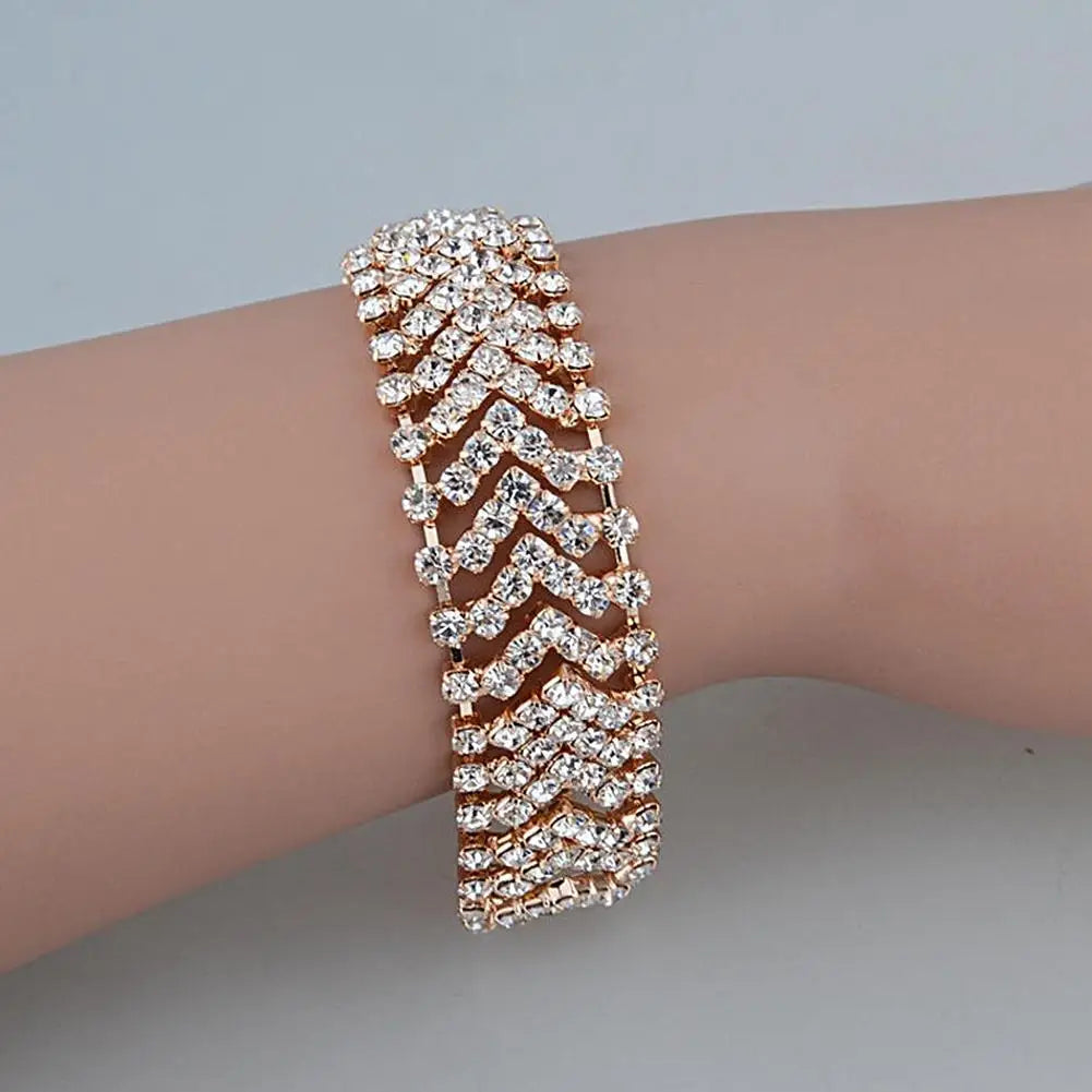 women's Bracelet Elegant Rhinestone Crystal Chain Female Jewelry Accessories Good Vibrations