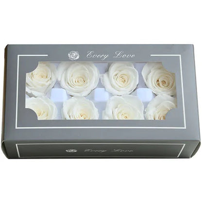 YO CHO 8PCS/Box A Eternal Rose Flower 4-5cm Preserved Fresh Flower Rose Valentine's Day Gift Wedding Thanksgiving Eternal Flower Good Vibrations