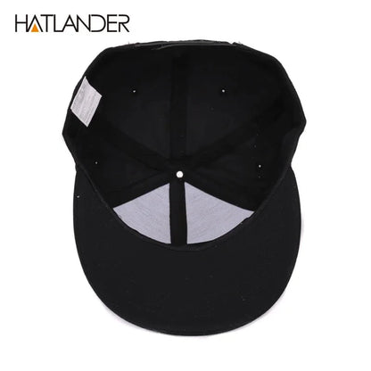 [HATLANDER]Embroidery Skull baseball caps hats hip hop snapbacks flat brim bones gorra sports snapback caps for men women unisex Good Vibrations