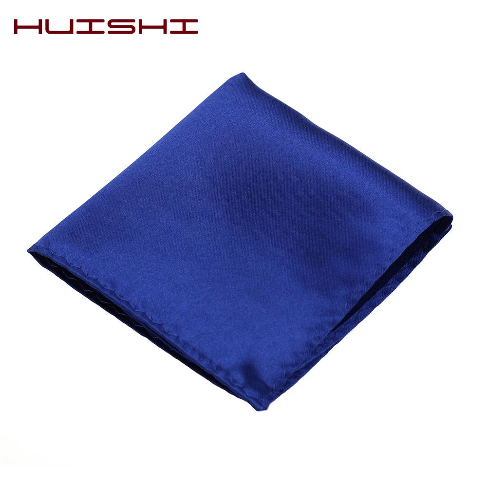 HUISHI Solid Handkerchief Vintage Fashion Party Pocket Hanky For Suit Men's Handkerchief Groomsmen Pocket Square Hanker Good Vibrations