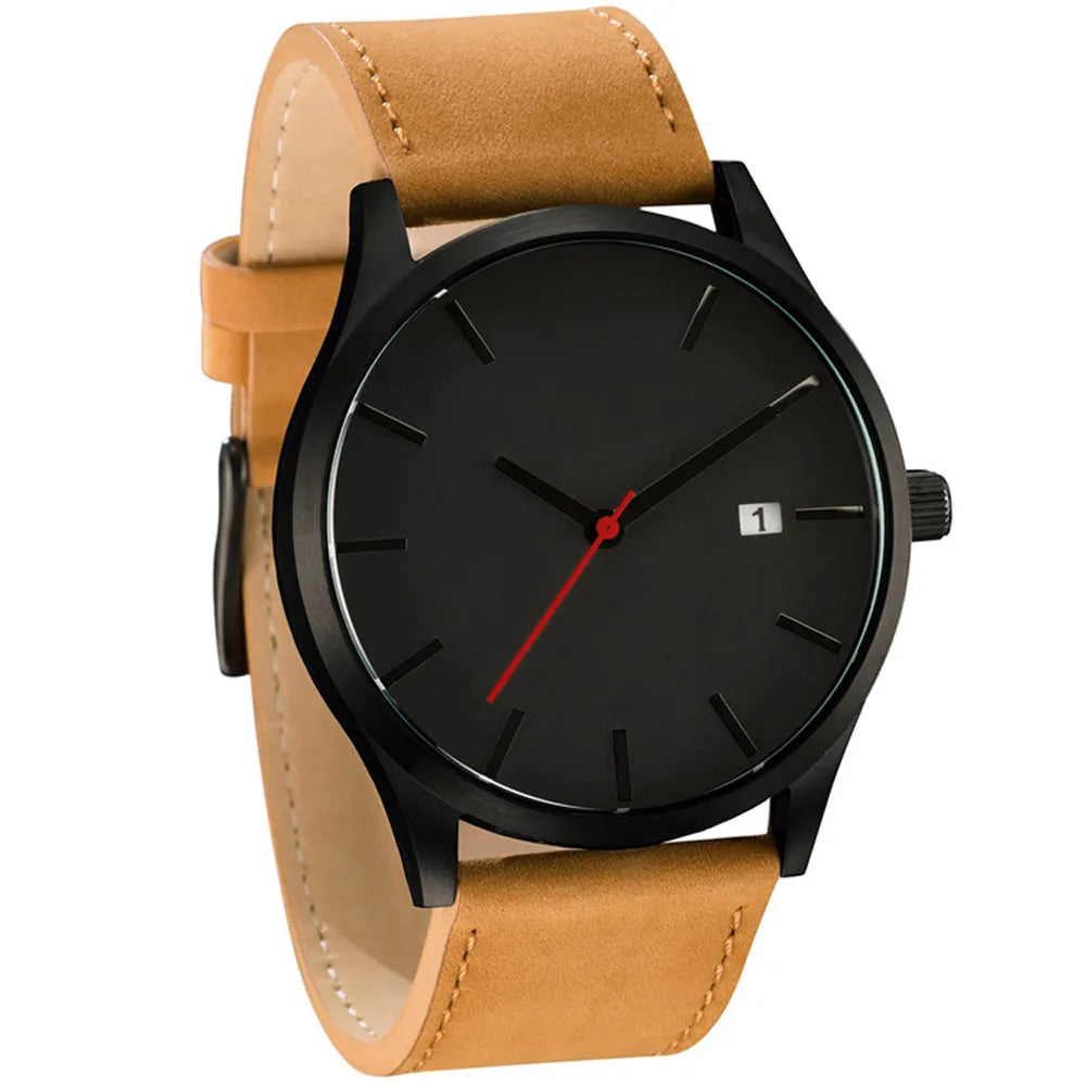 Relogio Masculino Sports Men's Wristwatches Leather Male Clock Minimalistic Watches Famle Quartz Simple Designer Reloj Hombre Good Vibrations