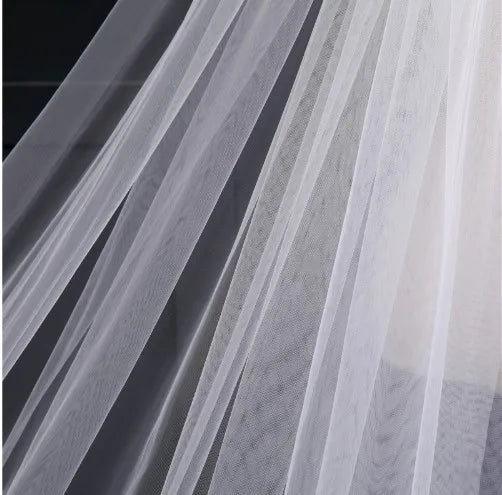 Cathedral Wedding Veils Long Lace Edge  Comb  Accessories Bridal Veil WF904 Good Vibrations