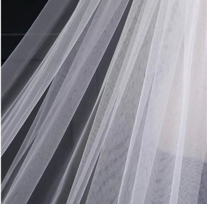 Cathedral Wedding Veils Long Lace Edge  Comb  Accessories Bridal Veil WF904 Good Vibrations