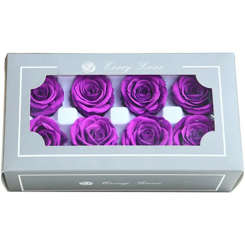 YO CHO 8PCS/Box A Eternal Rose Flower 4-5cm Preserved Fresh Flower Rose Valentine's Day Gift Wedding Thanksgiving Eternal Flower Good Vibrations