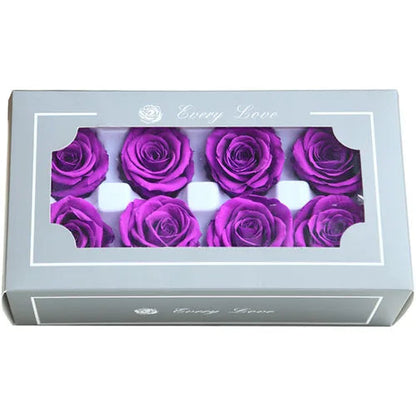 YO CHO 8PCS/Box A Eternal Rose Flower 4-5cm Preserved Fresh Flower Rose Valentine's Day Gift Wedding Thanksgiving Eternal Flower Good Vibrations
