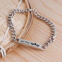 his queen her king Bracelets for lovers Women Bending statement couple Gift imperial crown bracelet for girlfriend boyfriend Good Vibrations