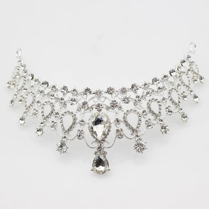 Luxury Crystal Wedding Bridal Jewelry Sets Women/Girl Gold Color Tiara/Crown Earrings Choker Necklace Bride Jewelry Set Good Vibrations Adult Super Store