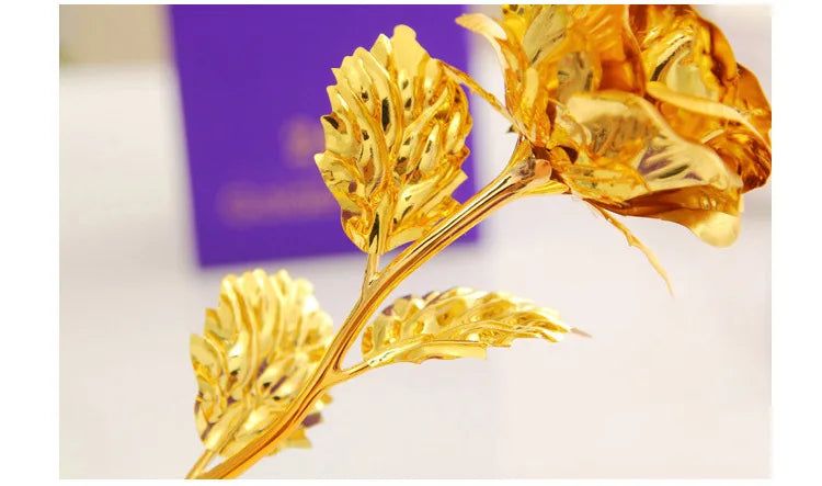 Best Gift For Girlfriend Golden Rose Wedding Decoration Golden Flower Valentine's Day Gift Gold Rose Gold Flower with Box  -15 Good Vibrations
