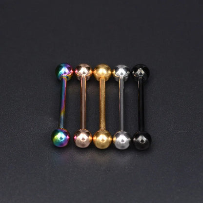 2 Pcs Tongue Piercing Titanium Plated Piercing Tongue Rings Bars Girls 14G Tongue Piercing Industrial Barbells Quality Body Ring Good Vibrations