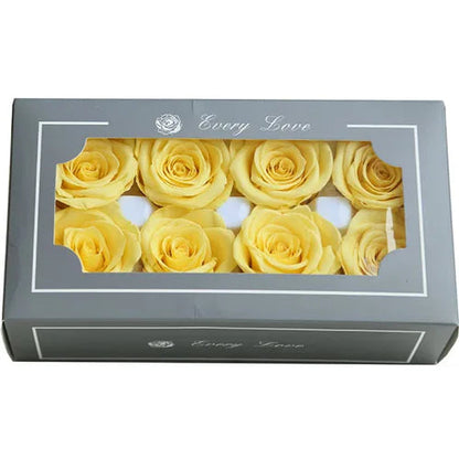 YO CHO 8PCS/Box A Eternal Rose Flower 4-5cm Preserved Fresh Flower Rose Valentine's Day Gift Wedding Thanksgiving Eternal Flower Good Vibrations