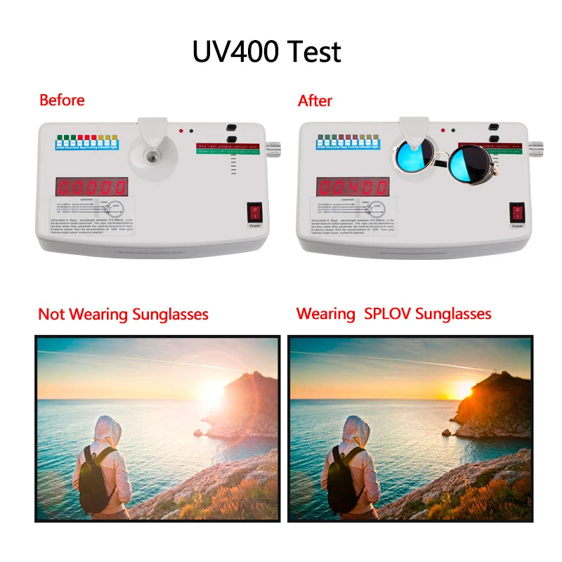 Retro Steampunk Sunglasses Men Women Round Metal Shields Sun Glasses Brand Designer Fashion Eyewear Mirror Lens UV400 Good Vibrations