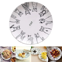 Cute Cat Ceramic Plate Western Dinner Dessert Appetizer Salad Dish Steak Service Plates Home Party Main Dishes Tableware Hogard Good Vibrations