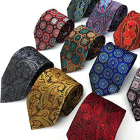 Ricnais New Design Mens Tie Luxury Man Floral Paisley Neckties Hombre 8 cm Gravata Tie Classic Business Casual Tie For Wedding Good Vibrations