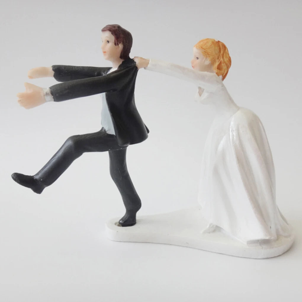 2025 Cake Toppers Dolls Bride and Groom Figurines Funny Wedding Cake Toppers Stand Topper Decoration Supplies Marry Figurine Good Vibrations