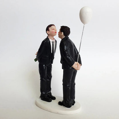 2025 Cake Toppers Dolls Bride and Groom Figurines Funny Wedding Cake Toppers Stand Topper Decoration Supplies Marry Figurine Good Vibrations