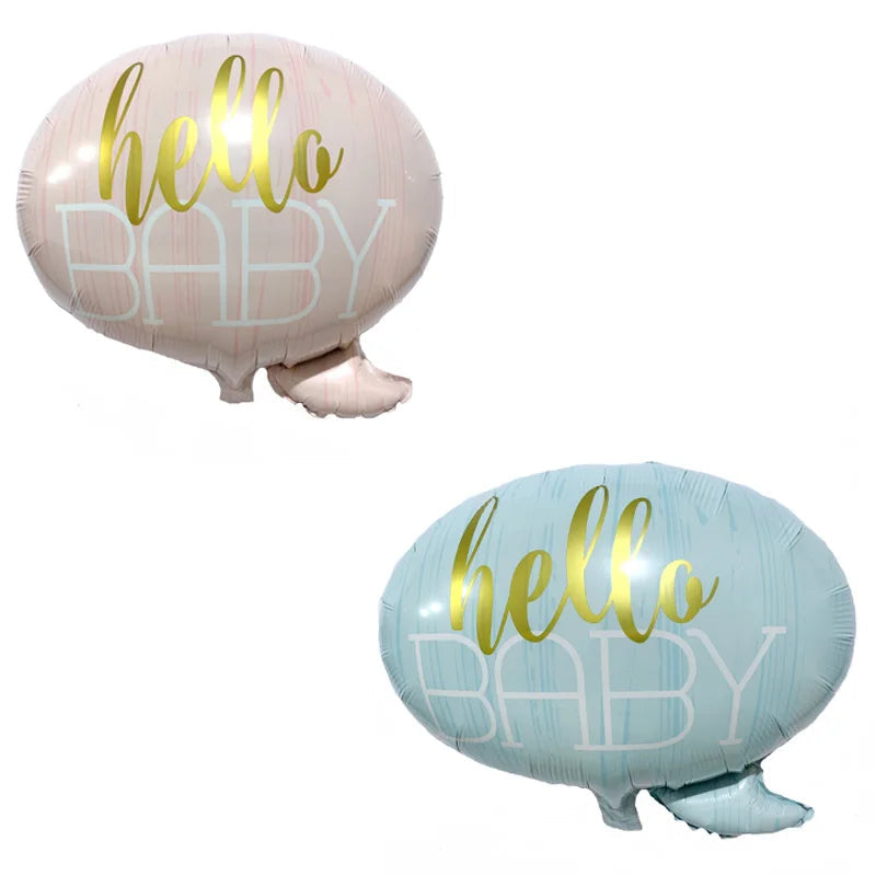 1pcs 58*49cm Hello Baby Balloons Foil Balloons Baby Boy Girl Happy Wedding Birthday Party Decorations Baby Shower Toy globos Good Vibrations