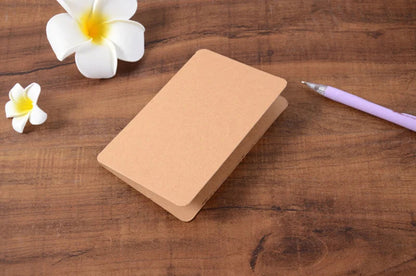 DIY Handmade Invitation Card 10PCS Blank Kraft Paper Gift Bouquet Message Card Folding Greeting Card For Festival Birthday Decor Good Vibrations