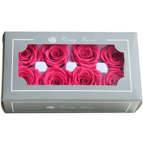 YO CHO 8PCS/Box A Eternal Rose Flower 4-5cm Preserved Fresh Flower Rose Valentine's Day Gift Wedding Thanksgiving Eternal Flower Good Vibrations