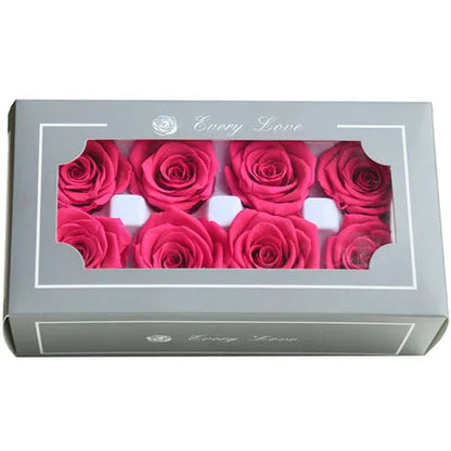 YO CHO 8PCS/Box A Eternal Rose Flower 4-5cm Preserved Fresh Flower Rose Valentine's Day Gift Wedding Thanksgiving Eternal Flower Good Vibrations