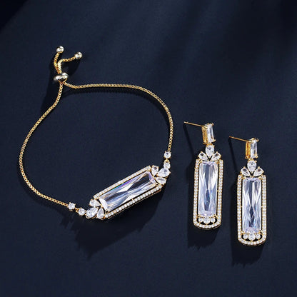RAKOL SP3059 Middle East Brass Women Set Jewelry Zircon Bangle and Ring Set Good Vibrations