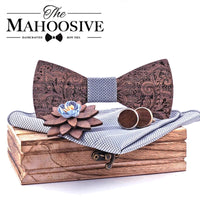 Formal Clasic Grey Tie for Men wedding wooden bow Tie Set Gift Hanky Cufflinks Set for Men Designer Fashion Silk Ties Good Vibrations