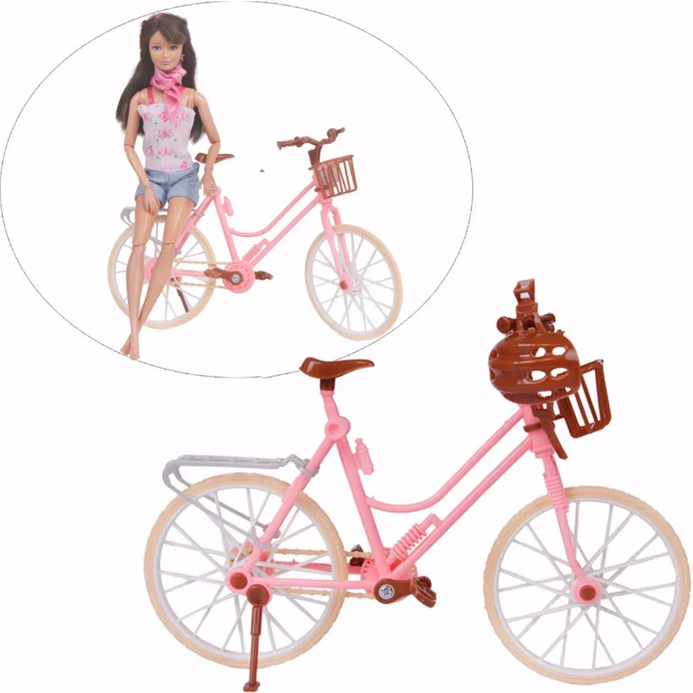Mixed Doll Accessories Shoe Rack Pink Bed Bike Bag Sofa Dresser Display Doll Holder Dollhouse Furniture for 30cm Girl Doll Toy Good Vibrations