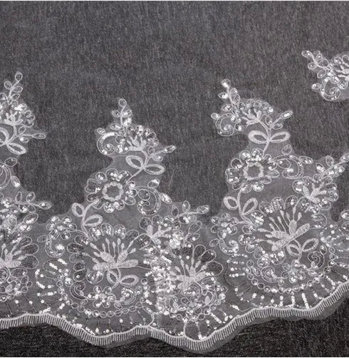 Cathedral Wedding Veils Long Lace Edge  Comb  Accessories Bridal Veil WF904 Good Vibrations