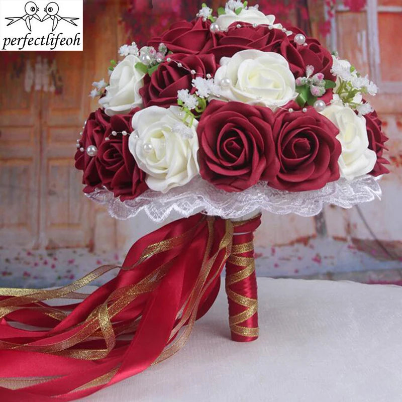 Handmade Wedding Bouquets Bridal Flower Wedding buque casamento Wedding Flowers Bridal Bouquet Good Vibrations