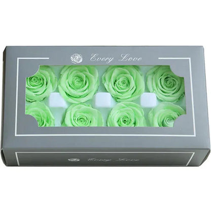 YO CHO 8PCS/Box A Eternal Rose Flower 4-5cm Preserved Fresh Flower Rose Valentine's Day Gift Wedding Thanksgiving Eternal Flower Good Vibrations